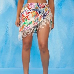 SHEIN Multi Color Wrap Skirt / Beach Cover Up